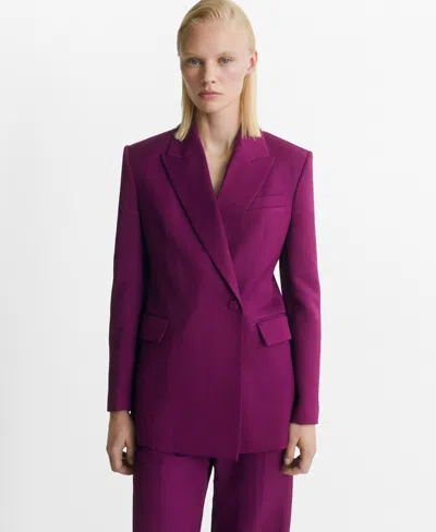 Mango Women's Double-breasted Suit Jacket In Pink