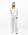 Mango Women's Double-breasted Suit Vest Jacket In Off White