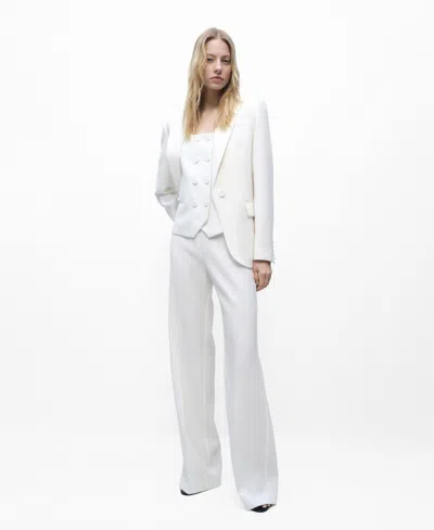 Mango Women's Double-breasted Suit Vest Jacket In Off White