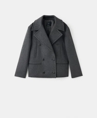 Mango Women's Double-breasted Wool Coat In Black