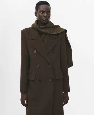Mango Women's Double-breasted Wool Coat In Brown