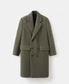 Mango Double Breasted Wool Blend Coat In Brown