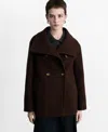 Mango Women's Double-breasted Wool Coat In Chocolate