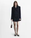 Mango Women's Double-breasted Wool Coat In Dark Navy