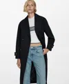 Mango Double-button Trench Coat Black In Black