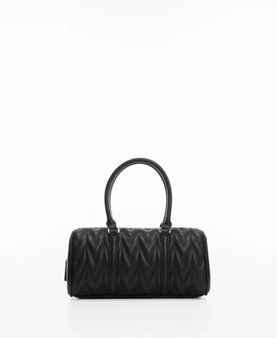 Mango Women's Double-handle Quilted Bag In Black