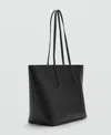 Mango Women's Double Handle Shopper Bag In Black