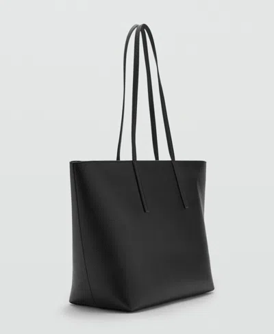 Mango Women's Double Handle Shopper Bag In Black