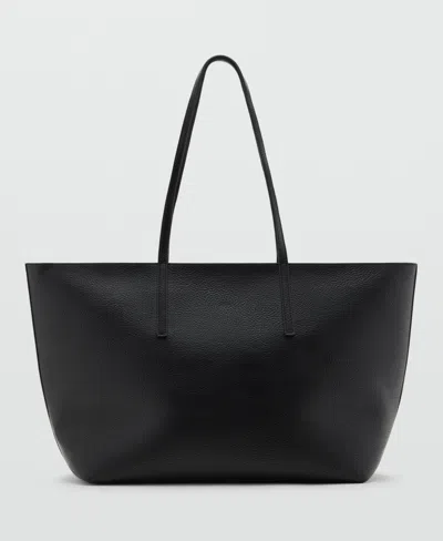 Mango Women's Double Handle Shopper Bag In Black