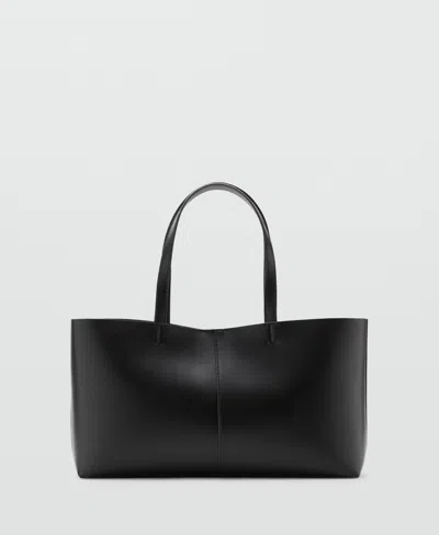 Mango Women's Double Handle Shopper Bag In Black