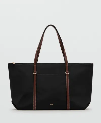 Mango Women's Double Handle Shopper Bag In Black