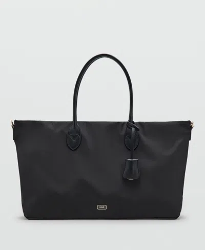Mango Women's Double Handle Shopper Bag In Black