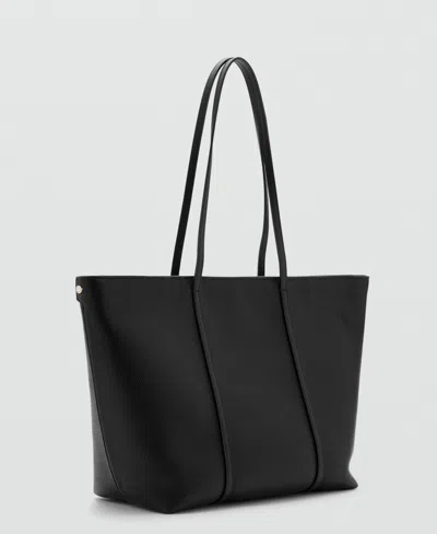 Mango Women's Double Handle Shopper Bag In Black