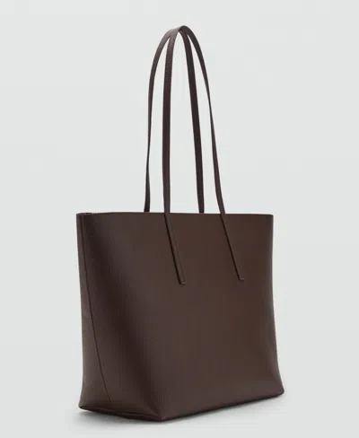 Mango Women's Double Handle Shopper Bag In Brown