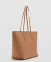 Mango Women's Double Handle Shopper Bag In Brown