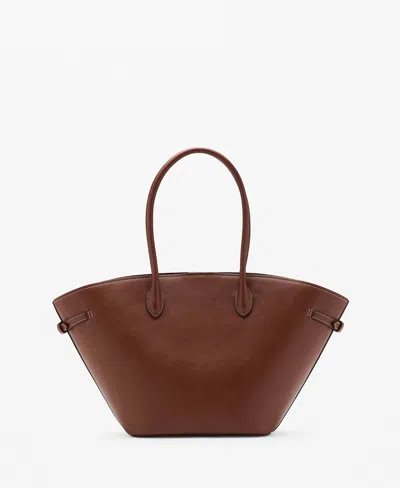 Mango Women's Double Handle Shopper Bag In Brown