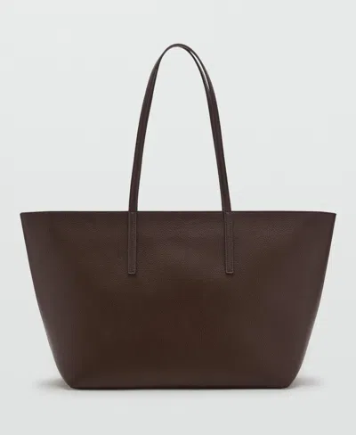 Mango Women's Double Handle Shopper Bag In Brown