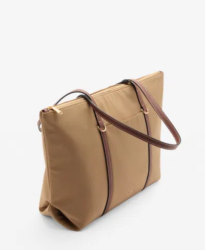 Mango Women's Double Handle Shopper Bag In Sand