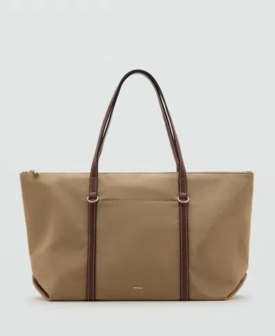 Mango Women's Double Handle Shopper Bag In Sand