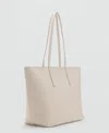 Mango Women's Double Handle Shopper Bag In White
