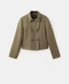 Mango Women's Double-breasted Linen Jacket In Brown
