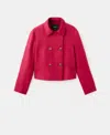 Mango Double Breasted Linen Jacket In Red