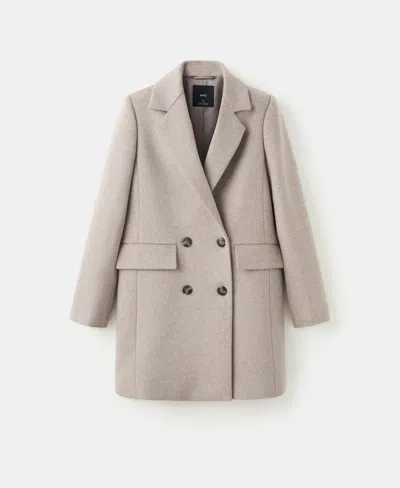 Mango Women's Double-breasted Wool Coat In Medium Brown