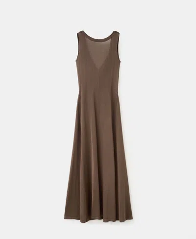 Mango Women's Draped Back Long Dress In Brown