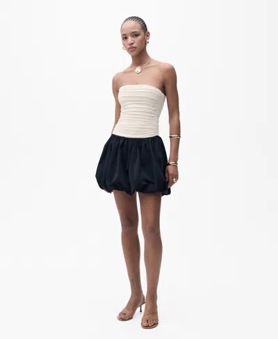 MANGO WOMEN'S DRAPED-BODY BALLOON SKIRT DRESS