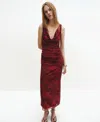 Mango Draped Fitted Dress In Brown