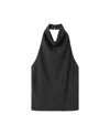 Mango Draped Halter Top In Black