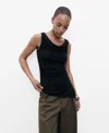 Mango Draped Knitted Top Black In Black