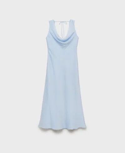 Mango Women's Draped Neck Midi Dress