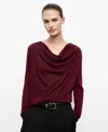 Mango Cowl Neck Sweater In Burgundy