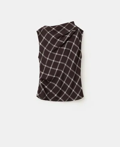 Mango Women's Draped Neckline Fitted Top In Multi