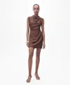 Mango Drape Texture Minidress In Brown