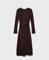 Mango Women's Draped Waist Midi Dress In Brown