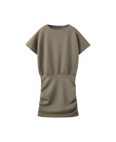 Mango Women's Drape-detail Mini Body-con Dress In Brown