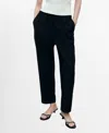 Mango Flowy Drawstring Pants In Black