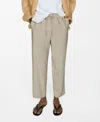 Mango Elastic Waist Jogger Trousers In Beige