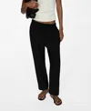 Mango Elastic Waist Jogger Trousers In Black