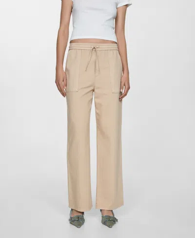 Mango Slouchy Jeans With Drawstring Sand