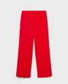Mango Drawstring Straight Leg Pants In Red