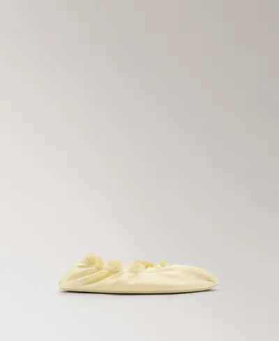 MANGO WOMEN'S ELASTIC SATIN BALLET FLATS