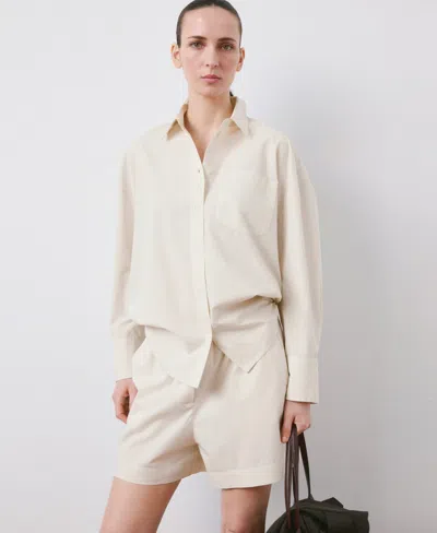 Mango Women's Elastic Waist Cotton Shorts In Neutral