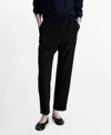 Mango Elastic Waist Jogger Trousers In Black