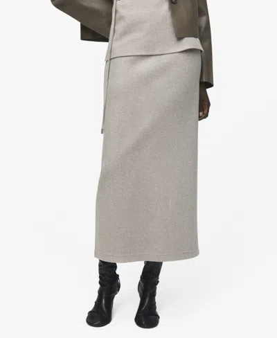 Mango Women's Elastic Waist Long Skirt In Neutral