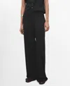 Mango Pull-on Straight Leg Pants In Black