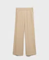 Mango Pull On Wide Leg Pants In Sand