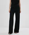 Mango Pull-on Straight Leg Pants In Black